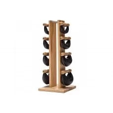 Набір гантелей з стійкою NOHRD SwingBell Tower 2-8 кг Tower Rack натуральний ясень, шкіра